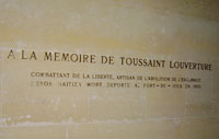 Plaque commémorative Toussaint Louverture au Panthéon
