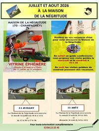 En juillet - ao�t 2026   � la Maison de la N�gritude
