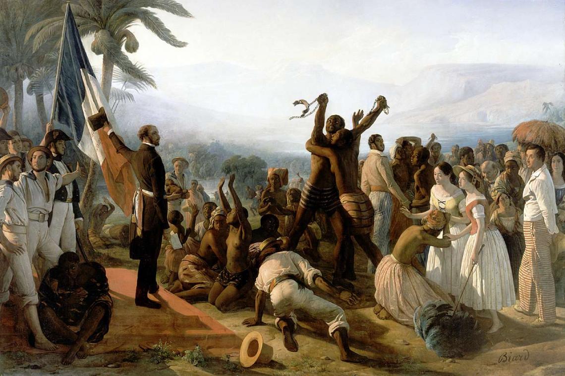 Scène de l’abolition de l’esclavage dans les colonies françaises 