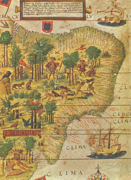 Carte du Brésil au 16e siècle où voyagea Pierre Moreau©RAE