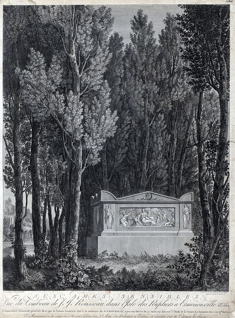 Tombeau de Rousseau à Ermenonville.Source gallica.bnf.fr  Bibliothèque nationale de France 