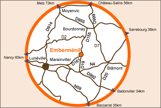 Plan d'accès à la Maison Abbé Grégoire d'Emberménil