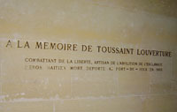 Plaque commmorative Toussaint Louverture au Panthon