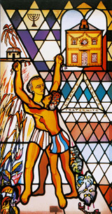 Vitrail évoquant l'esclavage - Eglise d'Embermenil